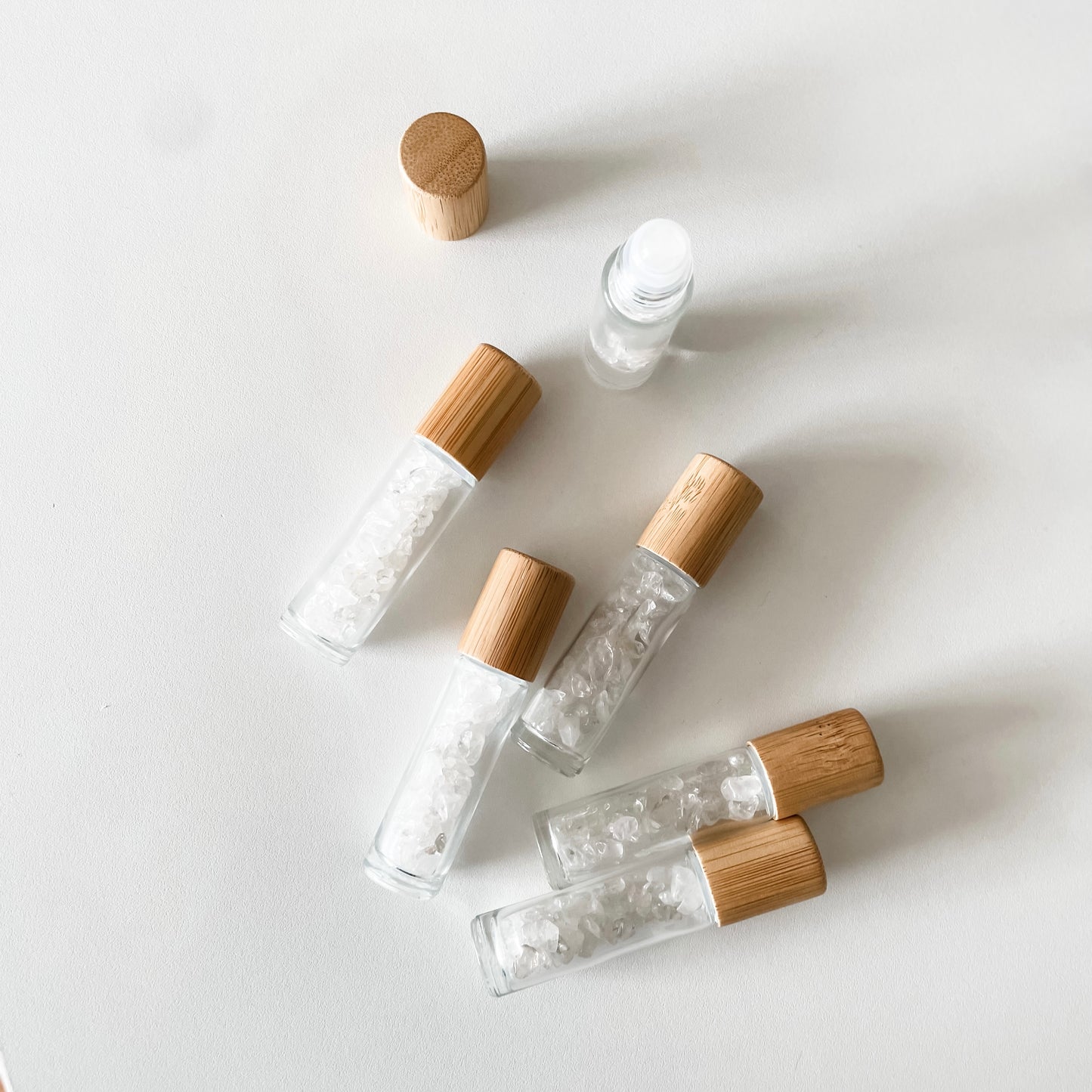 frasco ROLL-ON | tampa bambu + pedra natural