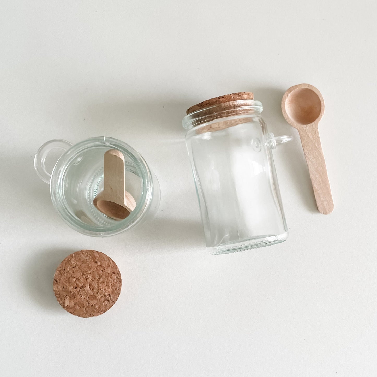 pote VIDRO | tampa cortiça + colher