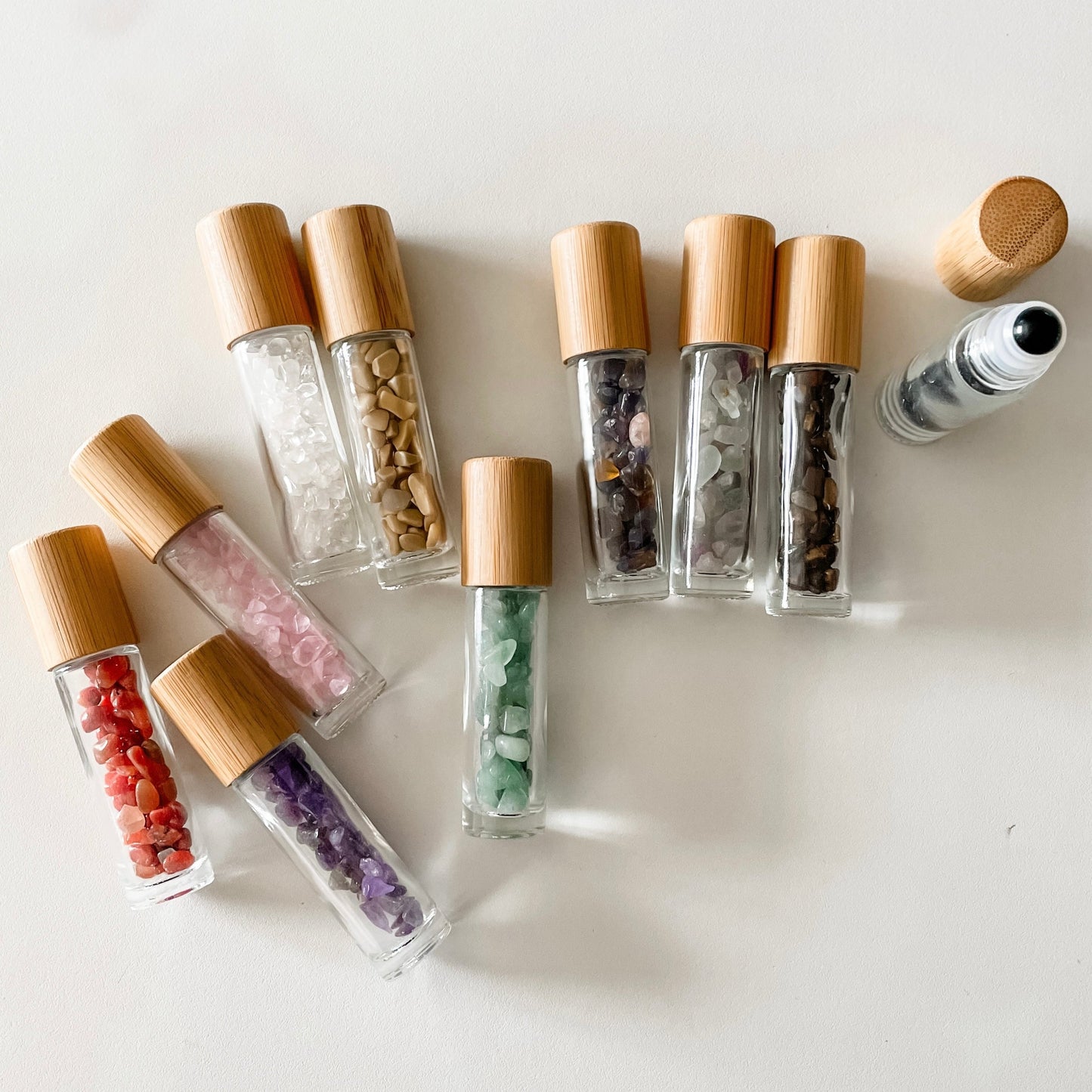 frasco ROLL-ON | tampa bambu + pedra natural