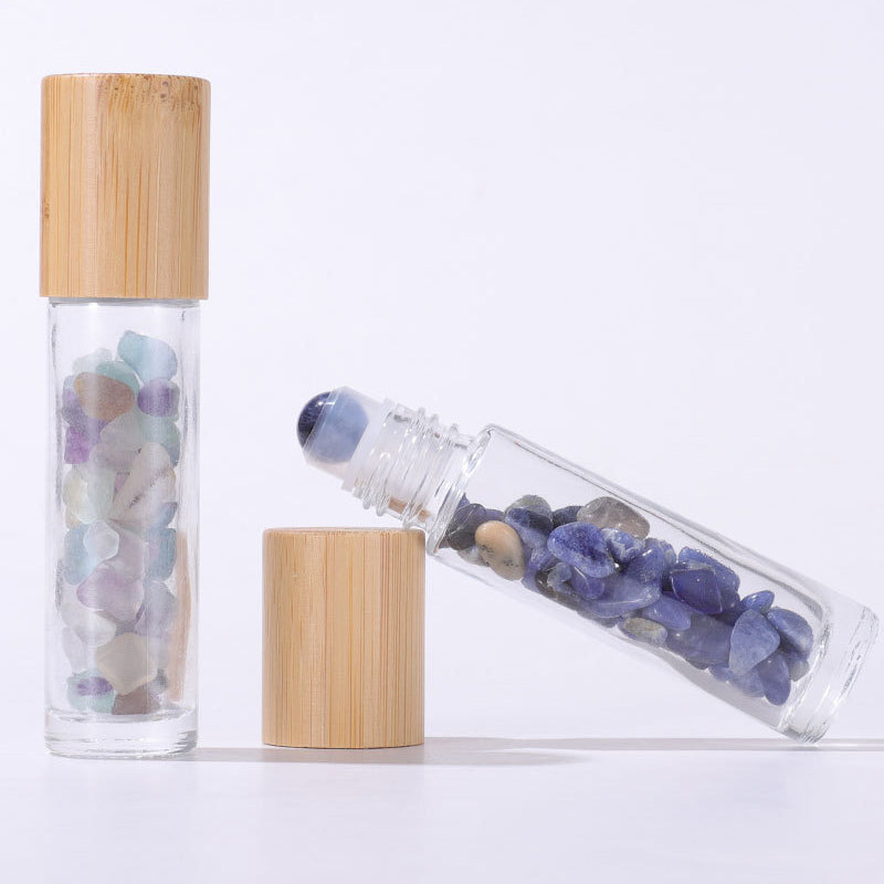 frasco ROLL-ON | tampa bambu + pedra natural