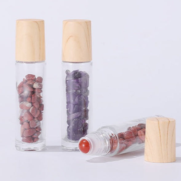 frasco ROLL-ON | tampa bambu + pedra natural