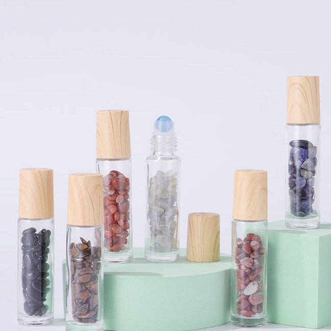 frasco ROLL-ON | tampa bambu + pedra natural