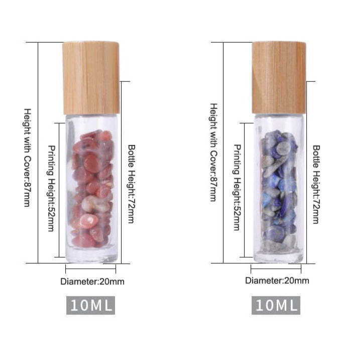 frasco ROLL-ON | tampa bambu + pedra natural